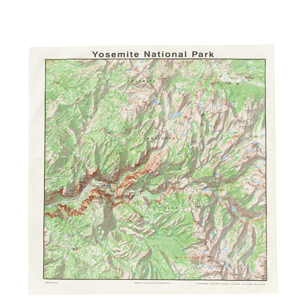 プリンティッドイメージ ネイチャープリントバンダナ ヨセミテ TOPO