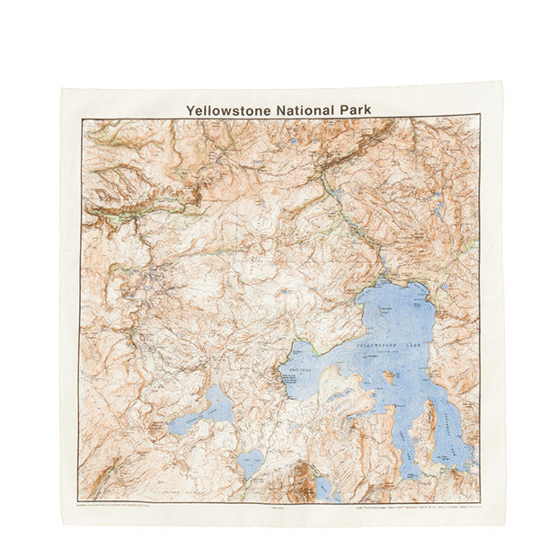 プリンティッドイメージ ネイチャープリントバンダナ イエローストーン TOPO