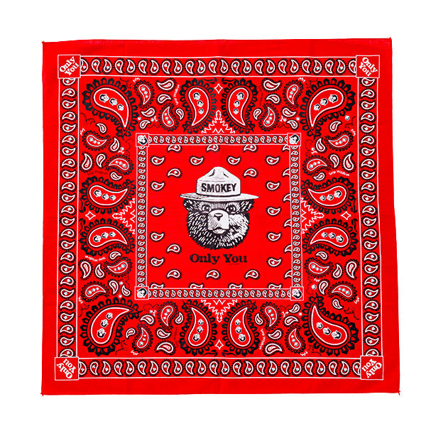 プリンティッドイメージ ネイチャープリントバンダナ SMOKEY PAISLEY RED