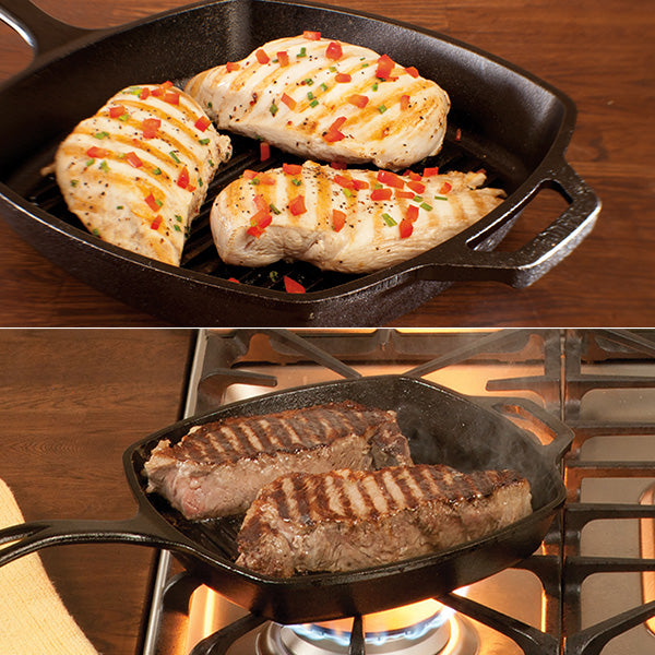 ロッジ スクエアグリルパン 10-1/2インチ フィッシュロゴ L8SGPWLFI