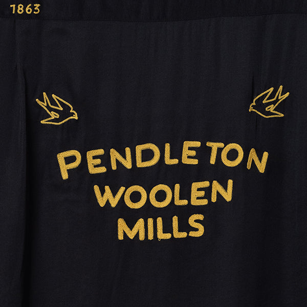 ペンドルトン メンズ ショートスリーブ パイピング エンブロイダリー オープンカラーシャツ