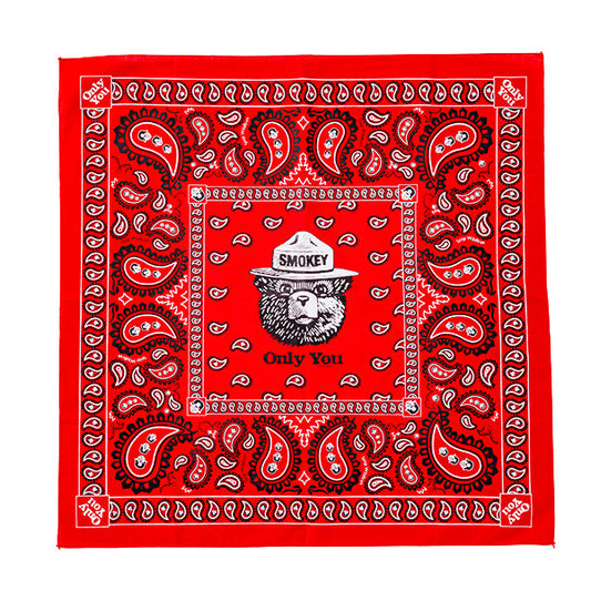 プリンティッドイメージ  ネイチャープリントバンダナ SMOKEY PAISLEY RED