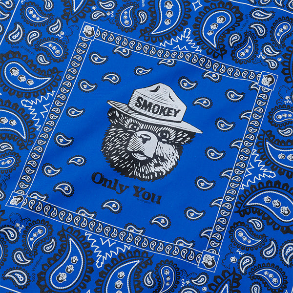 プリンティッドイメージ  ネイチャープリントバンダナ SMOKEY PAISLEY ROYAL