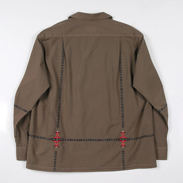 ペンドルトン メンズ  ロングスリーブ ガーメントダイ エンブロイダリー オープンカラーシャツ