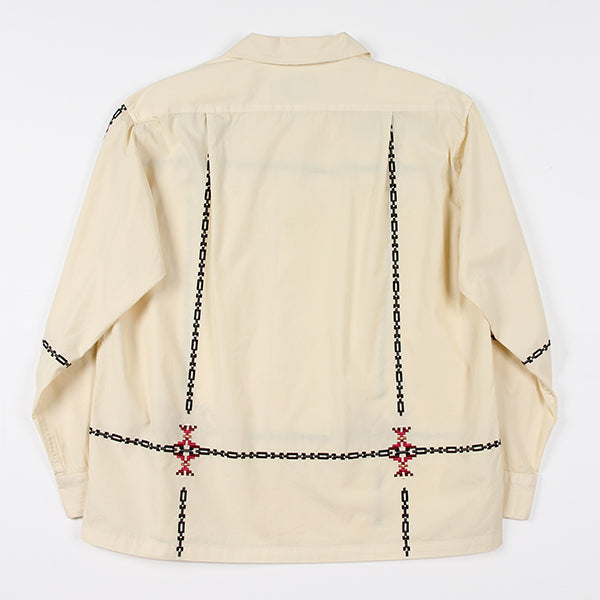 ペンドルトン メンズ  ロングスリーブ ガーメントダイ エンブロイダリー オープンカラーシャツ