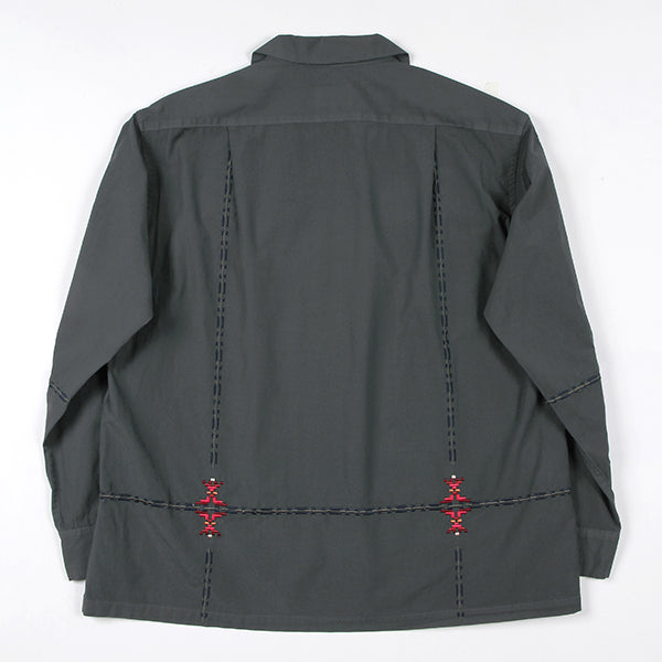 ペンドルトン メンズ  ロングスリーブ ガーメントダイ エンブロイダリー オープンカラーシャツ