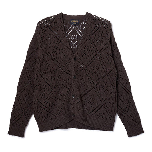 ペンドルトン レースステッチ 3ゲージ Vネックカーディガン