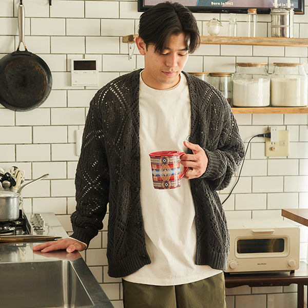 ペンドルトン レースステッチ 3ゲージ Vネックカーディガン