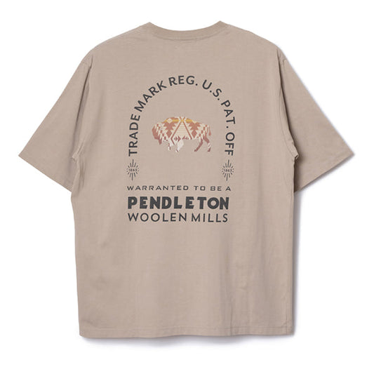 ペンドルトン メンズ ショートスリーブ ナショナルパークガーメントダイ バックプリントTシャツ グレージュ