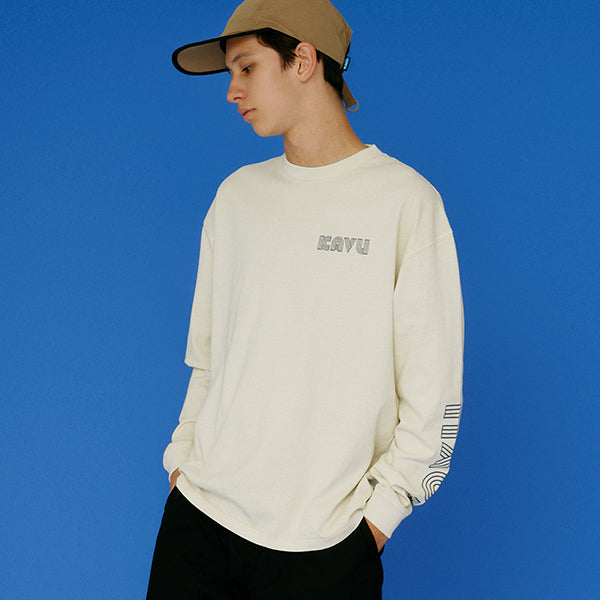 カブー メンズ スリーブプリント ロングスリーブTシャツ
