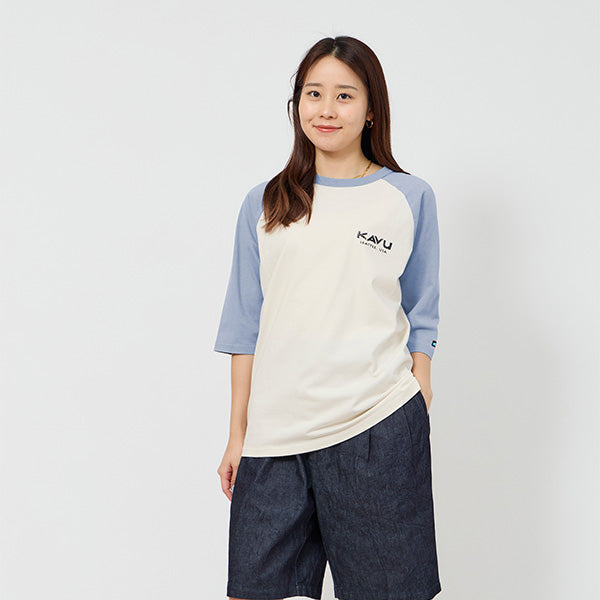 カブー メンズ サーフロゴ ベースボール Tシャツ