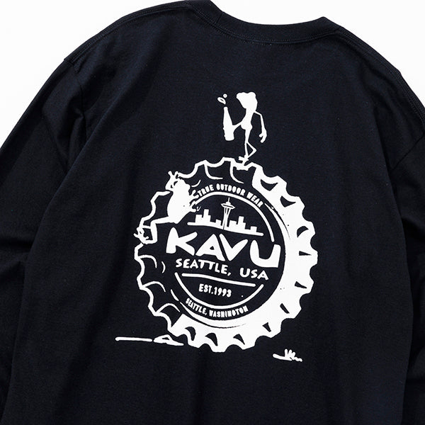 カブー メンズ ロングスリーブクラウンフロッグTシャツ